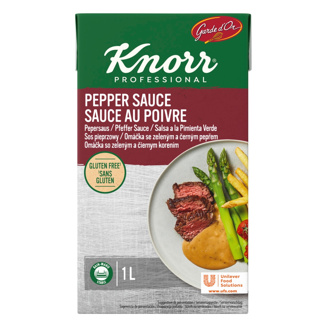 Knorr Salsa Pimienta Verde líquida lista para usar brik 1L - 